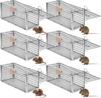 Qualirey 6 Pcs Humane Rat Trap Small Chipmunk Mouse Squirrel Cage Rodent Animal Voles Hamsters Cage