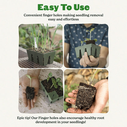 Epic Gardening Reusable Seed Starter Tray - 6 Cell/24 Seedling Starter Trays - Easy Watering