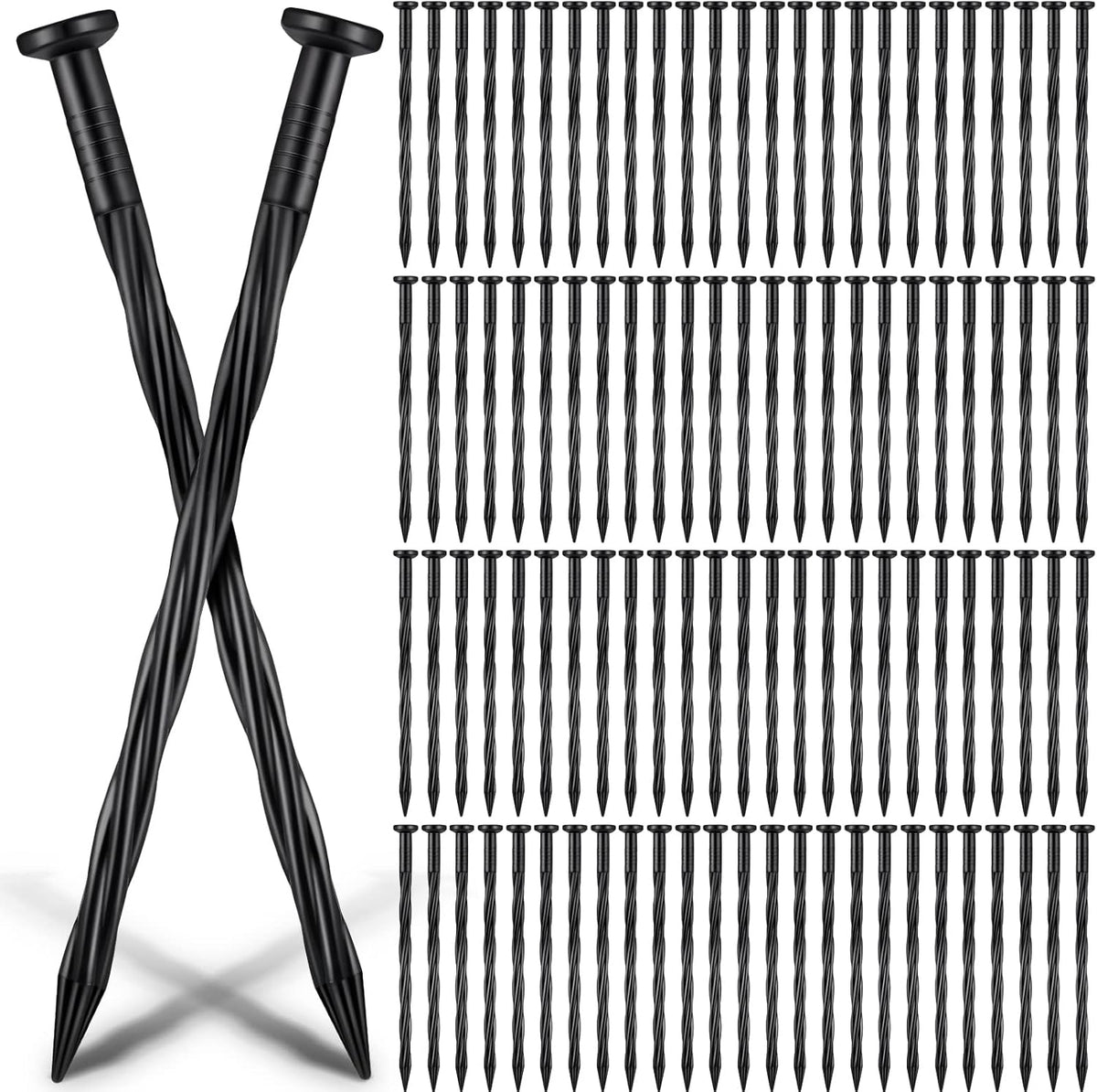 300 Pcs Landscape Edging Stakes Bulk 8 Inch Spiral Landscape Anchoring Spikes Plastic Edging Nails