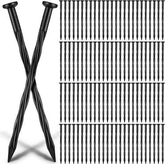 300 Pcs Landscape Edging Stakes Bulk 8 Inch Spiral Landscape Anchoring Spikes Plastic Edging Nails