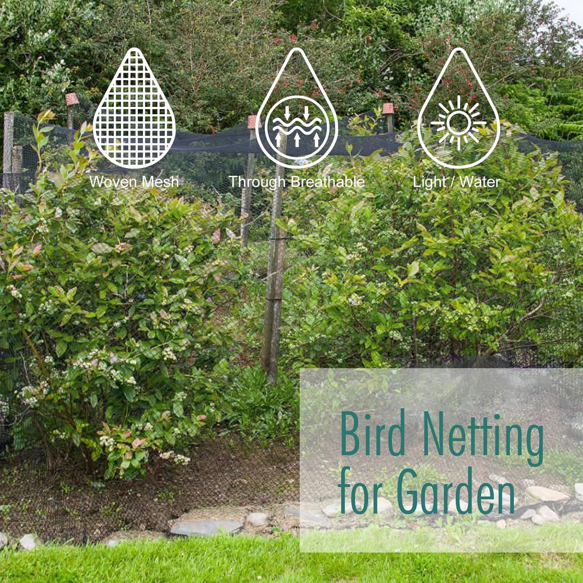 Bird Netting for Garden, Fetanten 26 x 50 FT Netting for Garden Protection Vegetables Fruit Trees