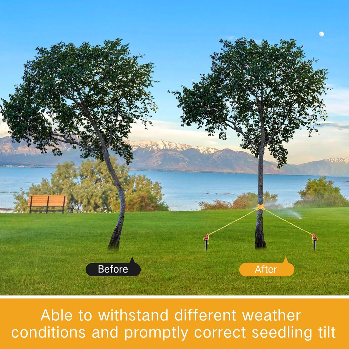 Sintuff 36 Pcs Heavy Duty Tree Stake Kits Stake and Support for Young Leaning Tree Anchor