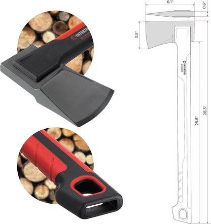 INTERTOOL 28” Chopping Axe, Tree Felling Ax Tool, Deeper Cuts, Wood Splitting, Kindling, Camp