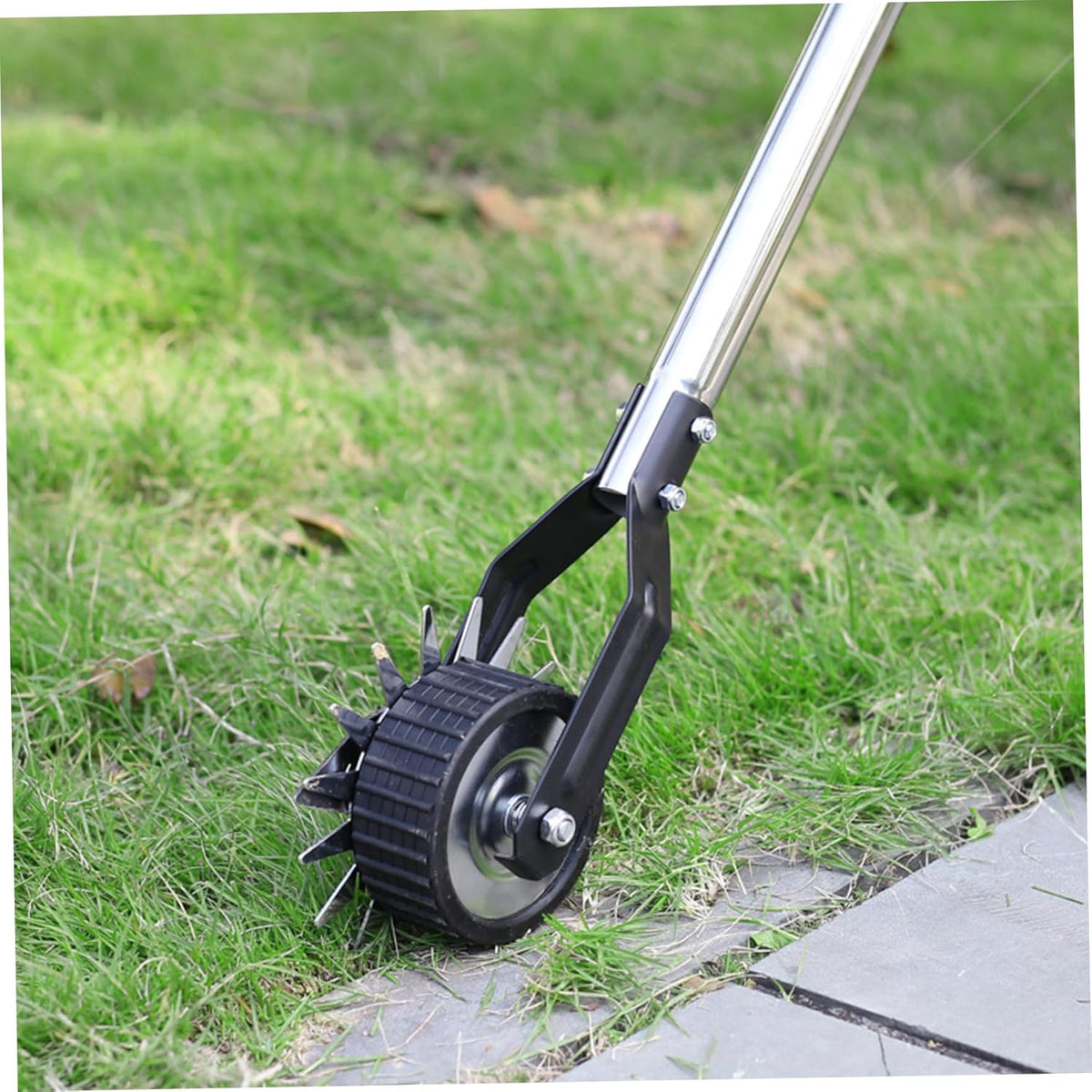 Edger Lawn Tool 53.2 Inch Manual Grass Edger with 3 Sections Stainless Steel Handle and Wheel