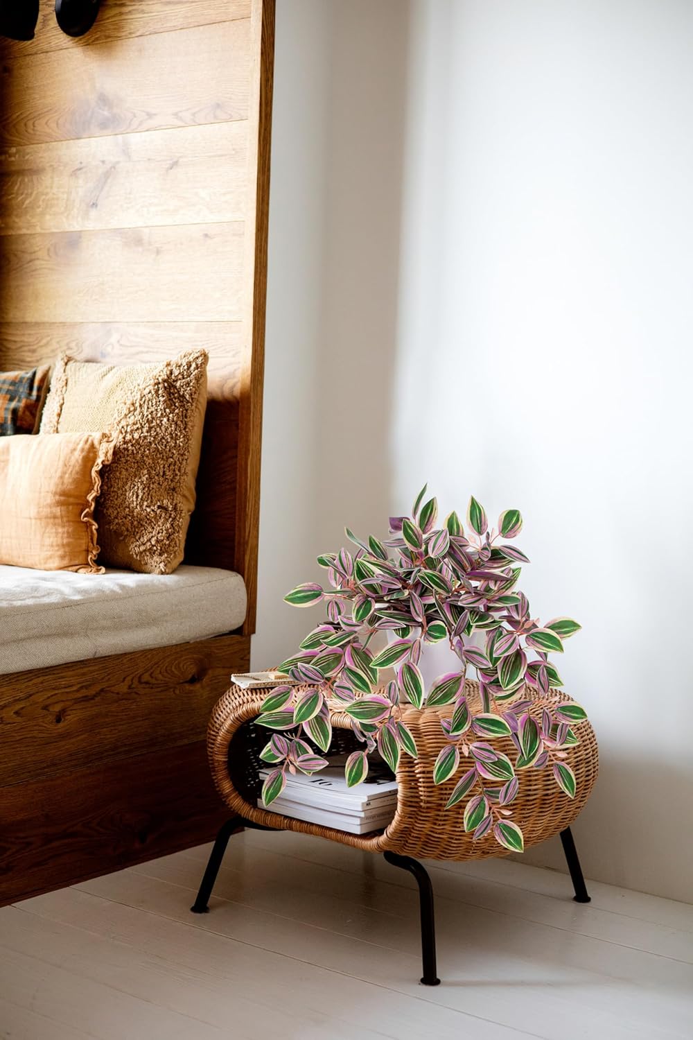 Briful Faux Plants Indoor Fake Potted House Plants Artificial Watermelon Peperomia Hanging Plant
