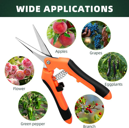 3 Pack Garden Pruning Shears, Stainless Steel Shears, Gardening Shears, Scissors, Garden Clippers