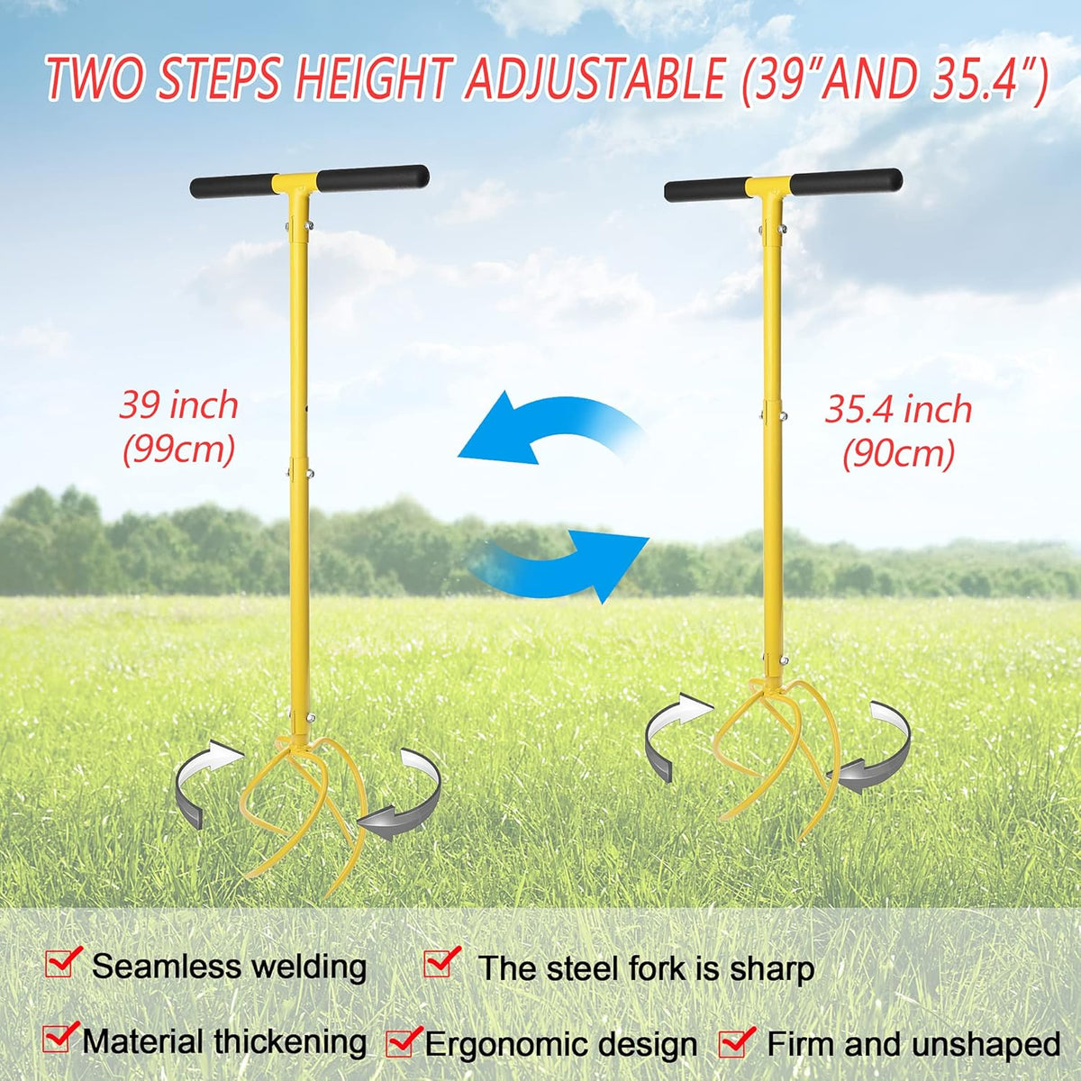 Garden Hand Tiller Garden Claw Twist Tiller Cultivator Tiller Soil Lossener Lawn Aerator Areator