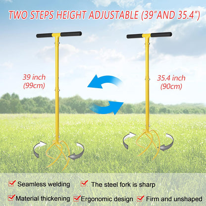 Garden Hand Tiller Garden Claw Twist Tiller Cultivator Tiller Soil Lossener Lawn Aerator Areator