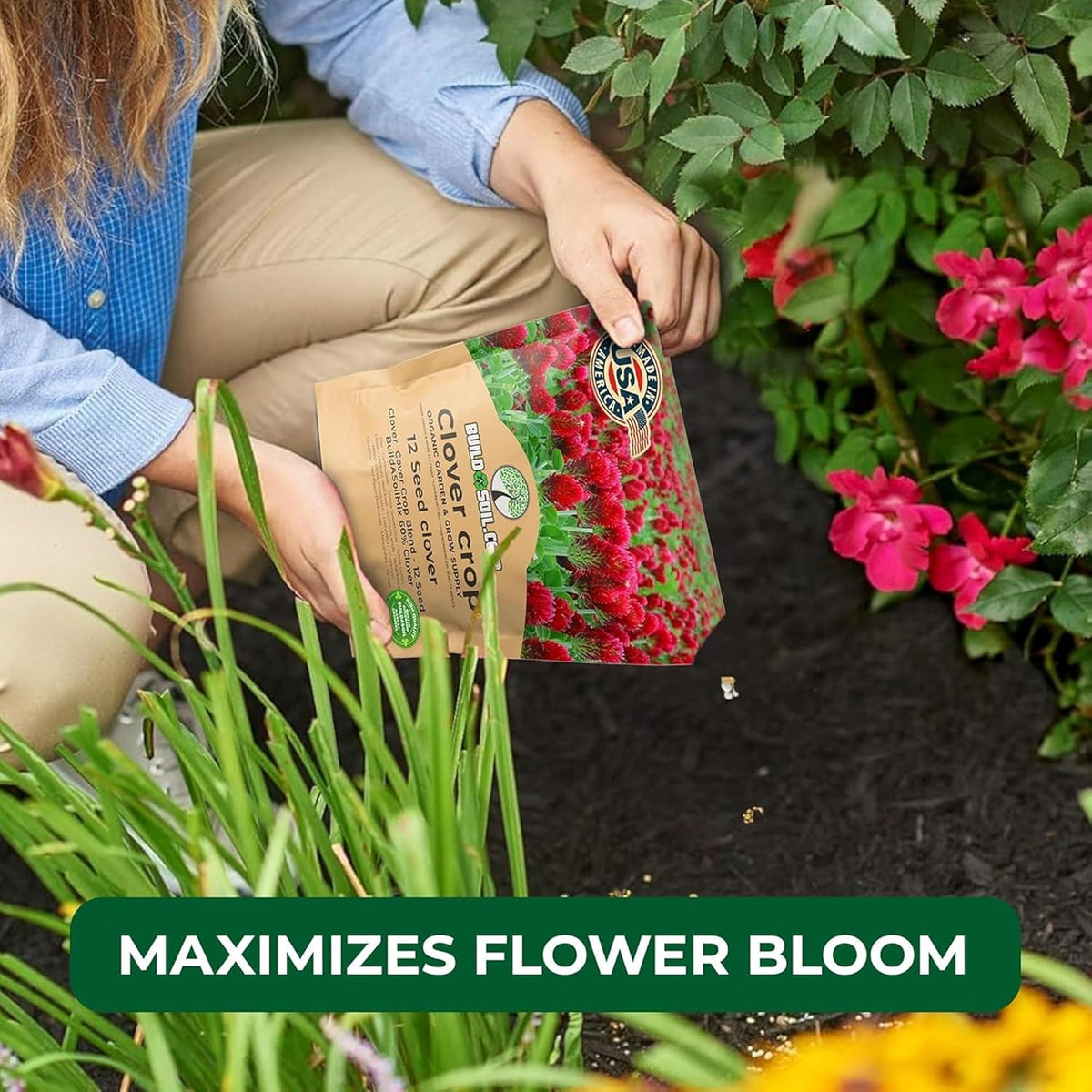 BuildASoil No-Till Clover Seed Cover Crop Blend 12 Species Cover Crop Seed Mix Premium Clover Seeds