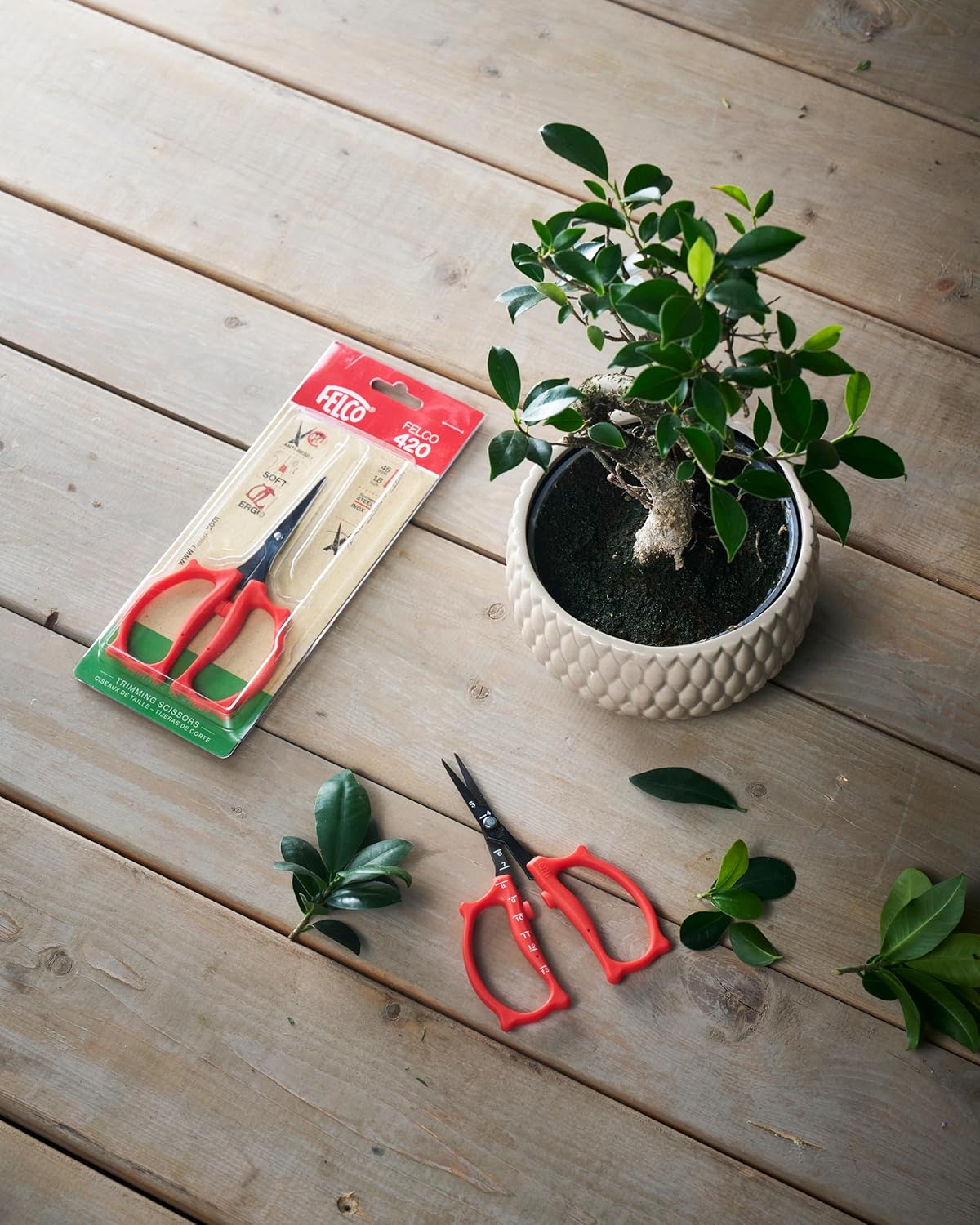 Felco 420 Trimming Scissors – 6.1" Swiss-Made Garden Clippers with Fine Tip & Non-Stick Blade |