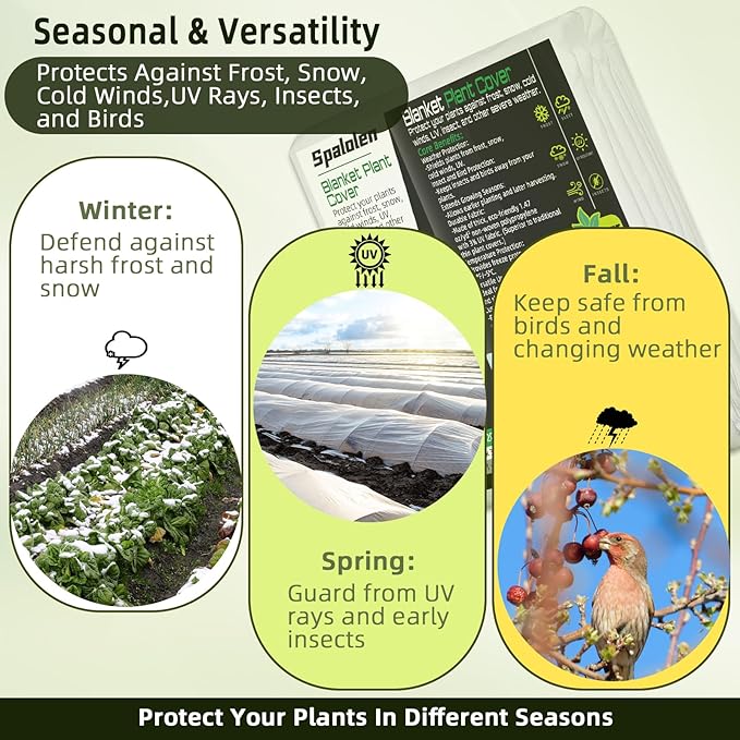 Plant Covers Freeze Protection, 10ft X 30ft Floating Row Cover 1.47 oz/yd² Fabric, Garden Frost