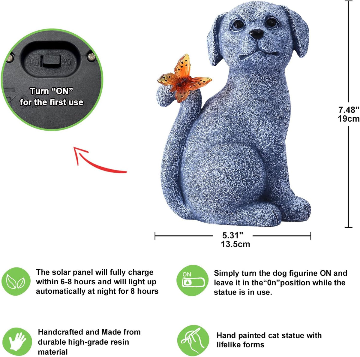 Nacome Dog Outdoor Statues for Garden: Outside Decor with Butterfly Clearance for Yard Art Lawn