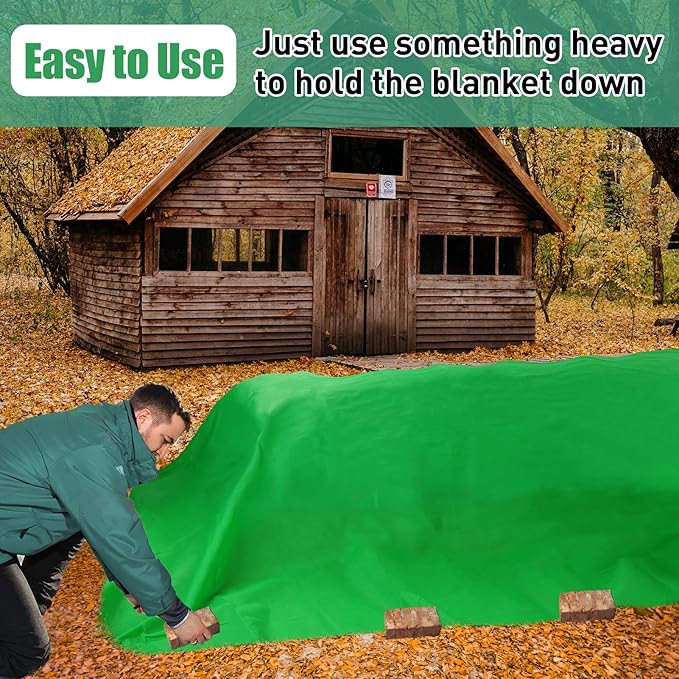 Alphatool 2.0oz/yd² Plant Covers Freeze Protection - 10 x 12 ft Easy of Use Green Winter Plant