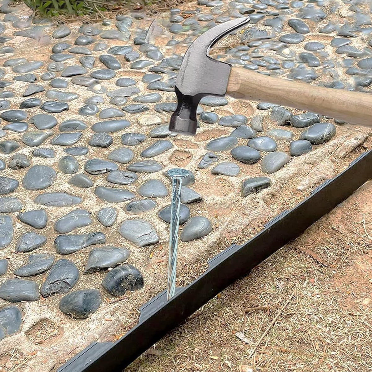 Artificial Turf Stakes Galvanized Spiral Landscape Spikes 8IN Weed Barrier Fabric Stakes for Paver
