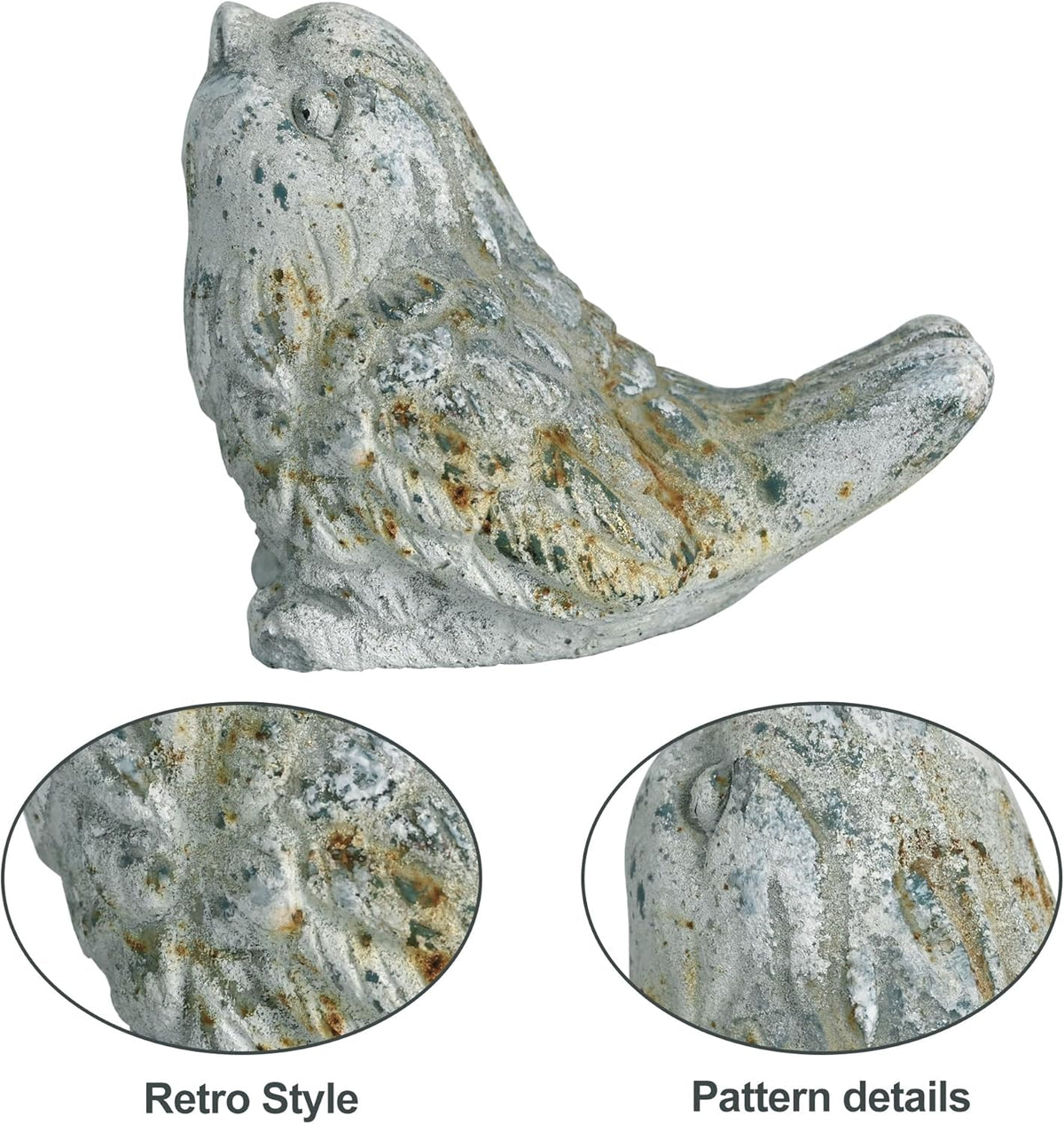 Z&Z ornamentorum Outdoor Bird Statues Decor Figurines for Home Cement Bird Sculpture for Patio Yard