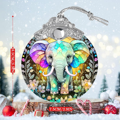 Stained Glass Suncatcher, Jocidea Elephant Ornament, Christmas Ornaments, Holidays Ornaments