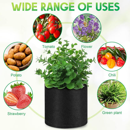 Nuanchu 50 Packs Grow Bags Small Aeration Fabric Pots Nonwoven Garden Bags Grow Pots Planter with