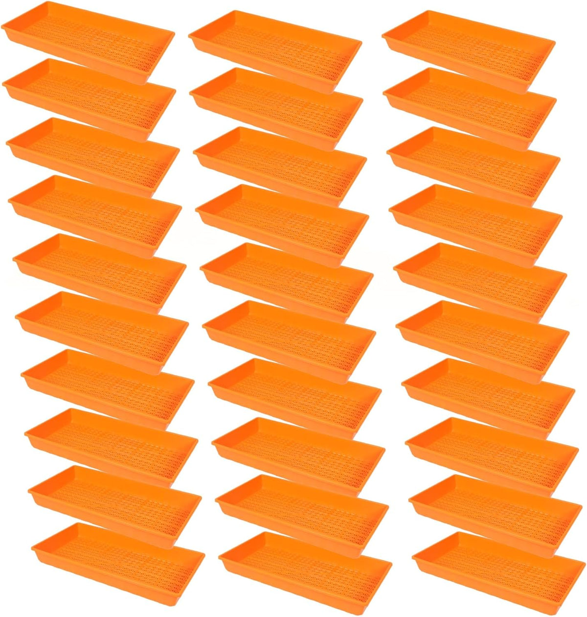 SUNPACK 10" x 20" Heavy Duty Mesh Plastic Seed Starting Tray, Orange, 2.3" (Pack of 30) - Ensures