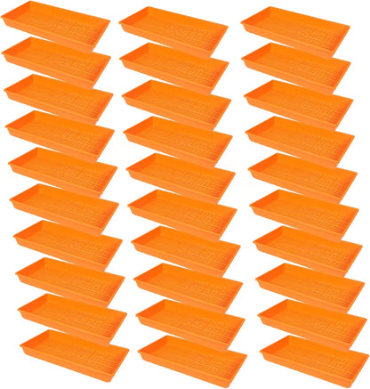 SUNPACK 10" x 20" Heavy Duty Mesh Plastic Seed Starting Tray, Orange, 2.3" (Pack of 30) - Ensures