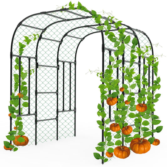 Trellume Garden Arch Trellis - 69" L*71" W*87" H, Rust-Proof Grape Trellis with Thickened Steel