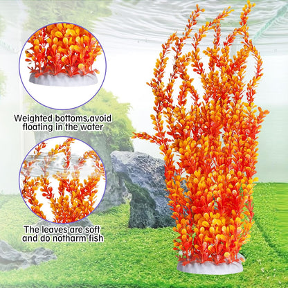 Hamiledyi Aquarium Plastic Plants Aquarium Decor Artificial Fish Tank Plants,Tall Fish Tank