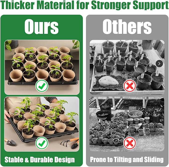 20 Cell Plant Trays for Carrying 3 inch Round Nursery Pots, Sturdy Plastic Trays Suitable for