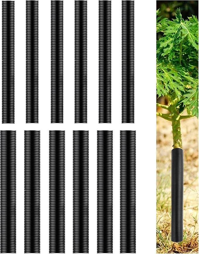12 Pcs Tree Trunk Protector Guard, 2 Size Sapling Tree Protector from Deer, Tree Bark Protectors
