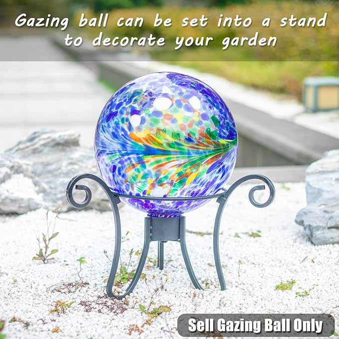 VCUTEKA Gazing Ball, Glass Gazing Globe Decorative Glass Gazing Globe/Ball/Sphere Lawn Ornament for