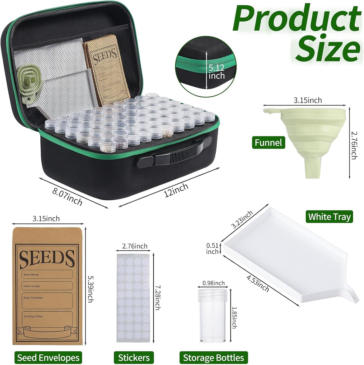 Seed Storage Box, Portable Seed Saving Box, Sturdy Seed Organizer Kit Seed Envelopes Funnel Label