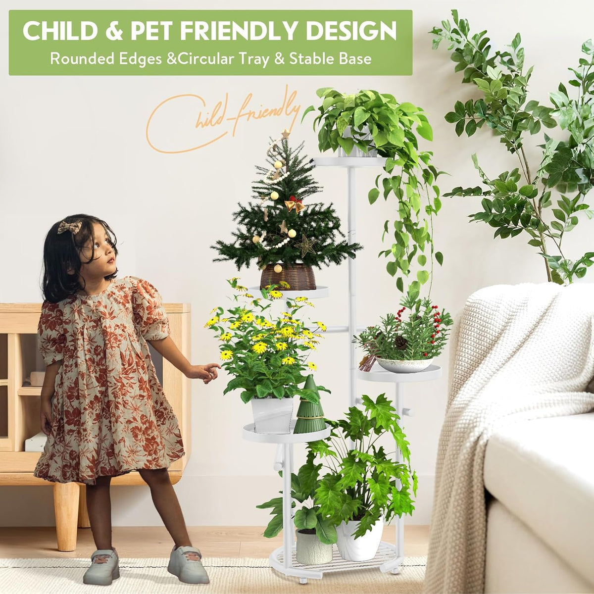 TOSKING 5 Tier Metal Plant Stand Indoor, Plant Shelf, Corner Shelf Flower Pot Stand for Outdoor