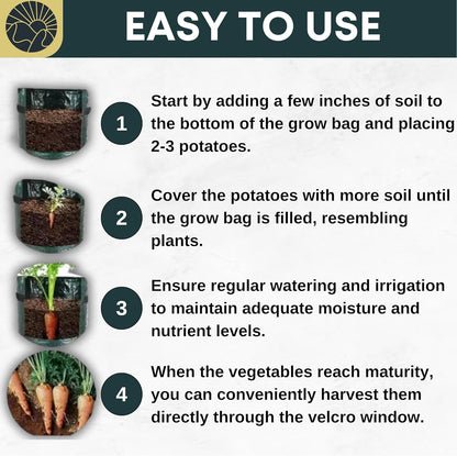 SunVara Potato Grow Bags 10 Gallon Grow Bags 5 Pack