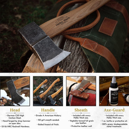1844 Helko Werk Germany Traditional Saxon - Made in Germany Heavy Duty Splitting Axe for Chopping