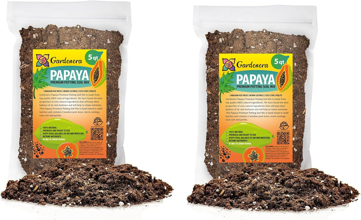 Gardenera Papaya Plant Potting Soil - All-Natural Blend for Thriving Papaya Plants - Boosts Root