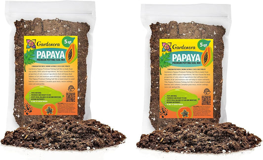 Gardenera Papaya Plant Potting Soil - All-Natural Blend for Thriving Papaya Plants - Boosts Root
