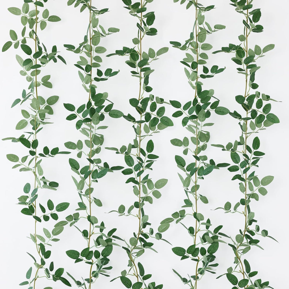 mizii 5 Packs 340" Artificial Vines Garland Fake Vine with Small Green Leaves Silk Rose Leaf Faux