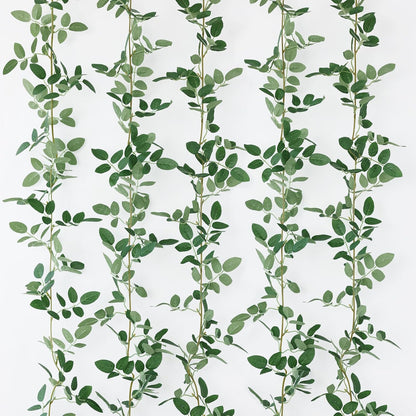mizii 5 Packs 340" Artificial Vines Garland Fake Vine with Small Green Leaves Silk Rose Leaf Faux