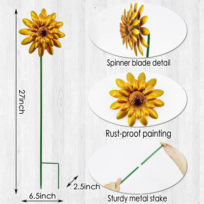 5 Pack Fall Metal Yard Stakes Decor, Autumn Yard Stakes Wind Spinners Outdoor Clearance, Fall
