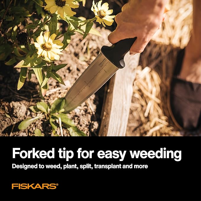 Fiskars Hori Hori Garden Knife with Sheath, Multi-Purpose Heavy Duty Gardening Hand Tool for