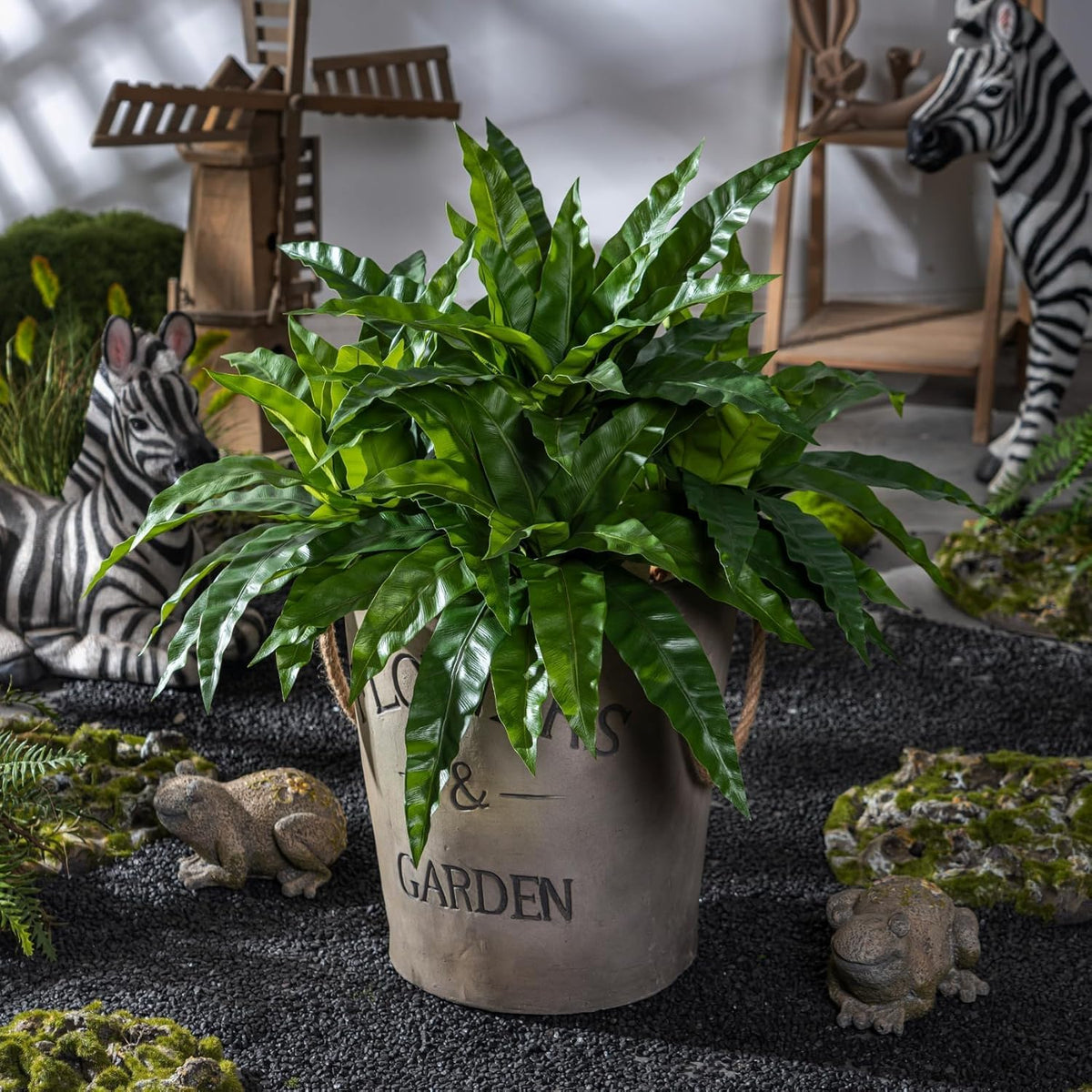 4 Pcs Artificial Greenery Stems Fake Bird Nest Fern Faux Branches Artificial Plants Realistic Fake
