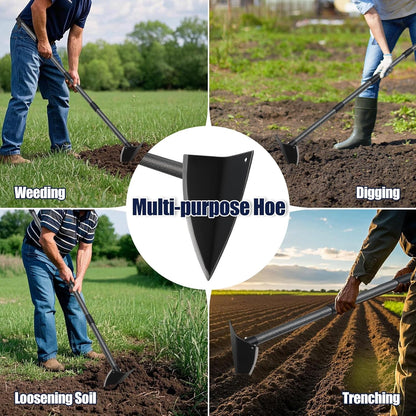 Professional Triangle Hoe with Detachable Shaft - Extra Wide 9.5" Sharpened Blade for Farm/Garden