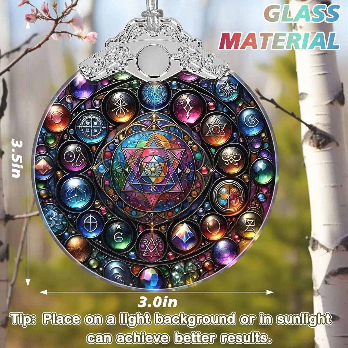 Alchemy Stained Glass Ornament - Christmas Ornament - Christmas Decorations for Tree - Holiday
