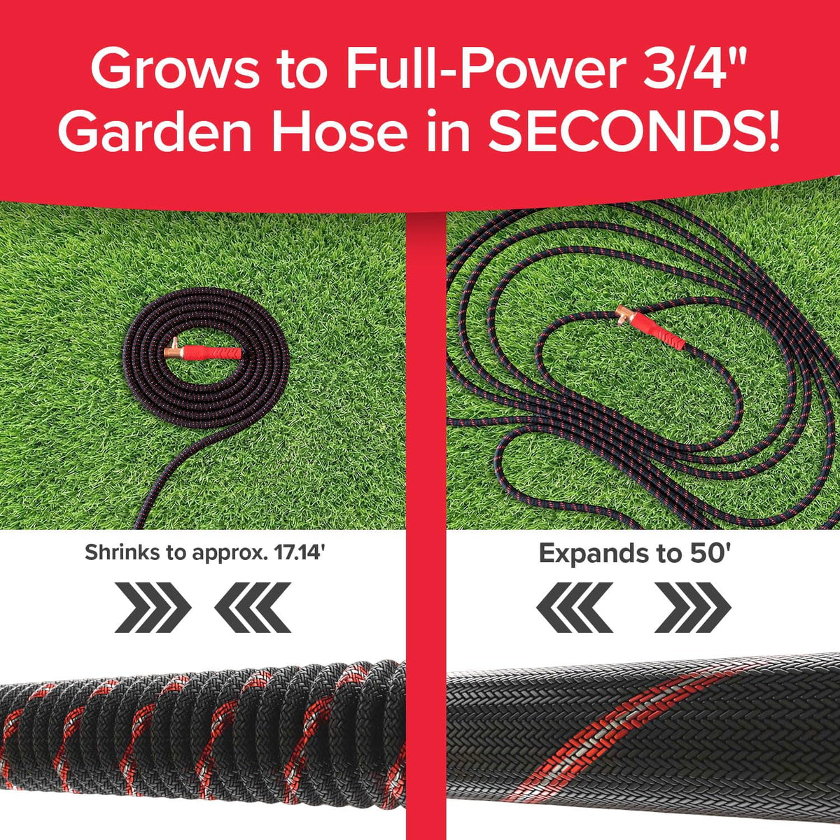 Pocket Hose Ballistic 50 FT Expandable Garden Hose, No-Kink, As Seen on TV