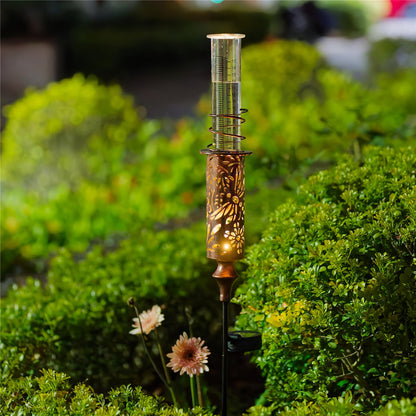 VEWOGIFT Rain Gauge Outdoor, Solar Water Gauge for Rain