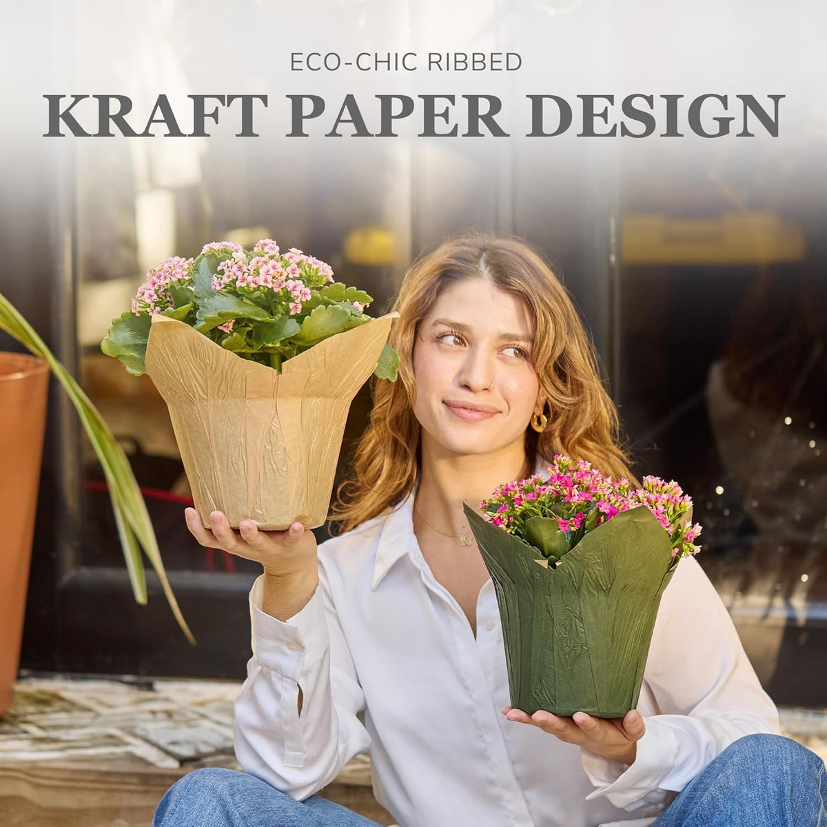 4.5” Plant Pot Covers, Decorative Plant Sleeve for Indoor House Plants, Reusable and Gift-Ready for