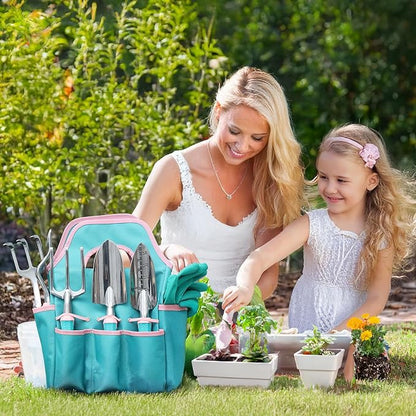 MelonArt Garden Tool Set,8 Pcs Gardening Hand Tool Starter Kit for Women Heavy Duty Outdoor Tool
