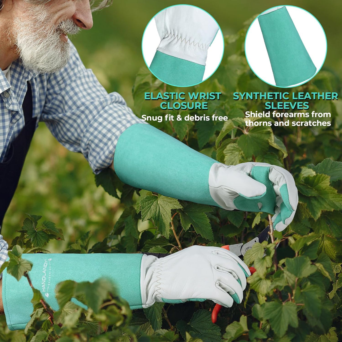 HANDLANDY Long Garden Gloves Thorn Proof for Women & Men, Rose Pruning Gauntlet Gloves, Best