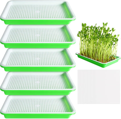 EBaokuup 5 Pcs Seed Sprouter Tray with Drain Holes - BPA Free Seed Germination Propagation Trays