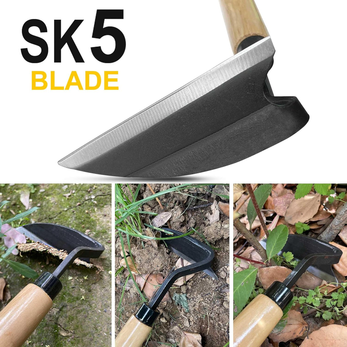 Japanese Weeding Sickle, Wide Blade Gardening Tools - Premium Quality Hand Hoes/Weeding Sickle Have