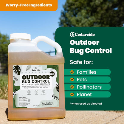 Cedarcide Outdoor Bug Spray | Kills & Repels Mosquitoes, Ticks, Fleas, Mites & More with Natural