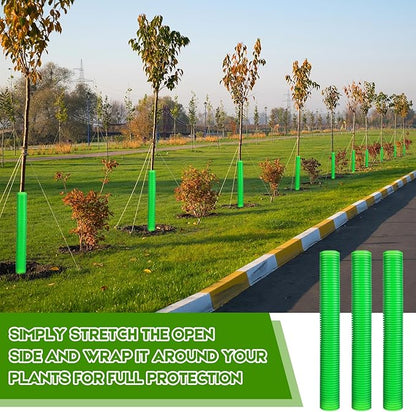 Menkxi 20 Pcs Corrugated Tree Guards Tubes Plastic Saplings Tree Trunk Protectors Wraps to Protect